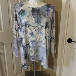 Avenue Blue and Gray Abstract Women's Tunic